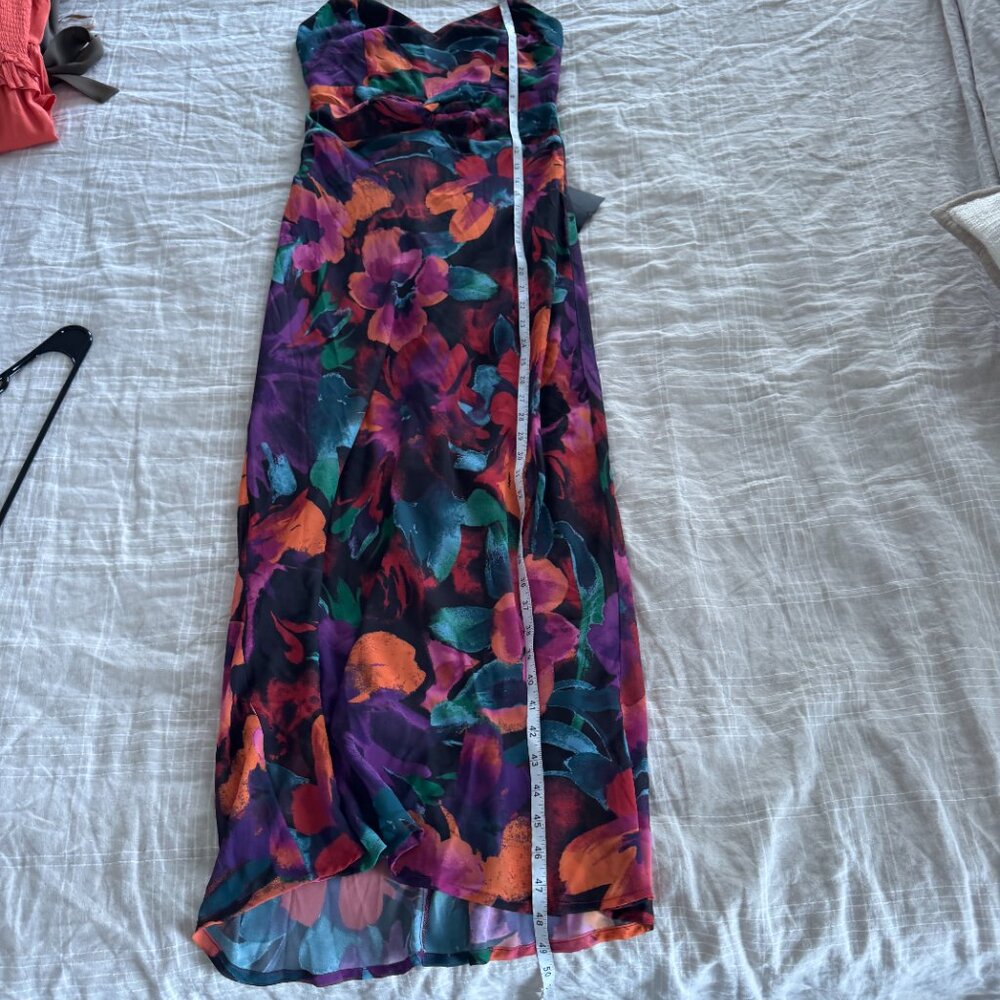 Lulus Beautiful Entrance Multi Floral Twist-Front Midi Dress - Picture 10 of 12